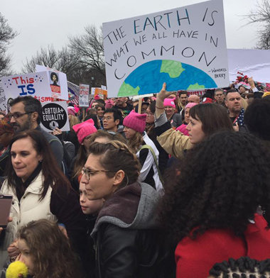 Women with signs