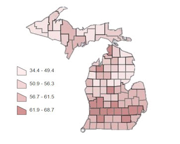 Labor Force Participation in Michigan by County